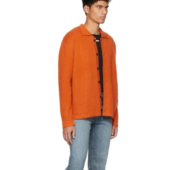 SOLID HOMME Orange Collared Cardigan